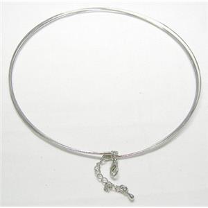 Platinum Plated Copper Necklace Wire, 11.8cm diameter [FDNK007PP]