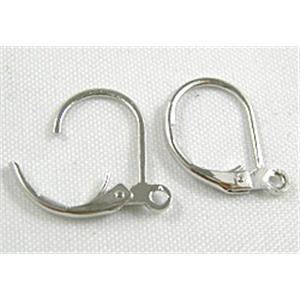 Platinum Plated Copper Earring Hook , Nickel Free, 10x14mm [FDNN021PP]
