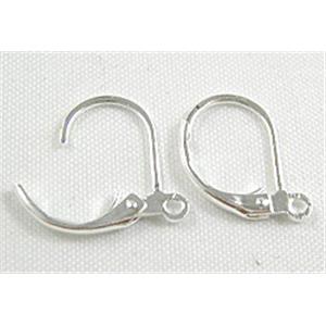Silver Plated Copper Ear Hook , Nickel Free, 10x14mm [FDNN022SP]