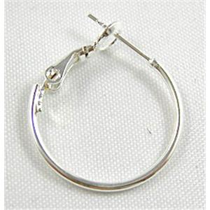 silver plated leaverback Earring Hoops, 90mm dia, iron [FDNN024SP-90MM]