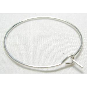 Silver Plated Copper Earring Ring , Nickel Free and Lead Free, 30mm dia [FDNN026SP-30MM]