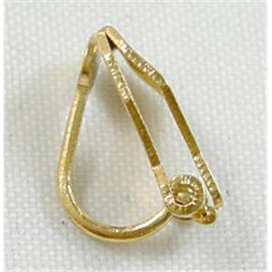 Gold Plated Copper Earring Clip , Nickel Free, 8x13mm [FDNN033GP ]
