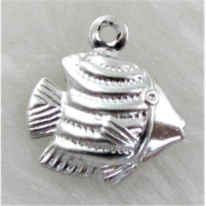 copper fish pendants, platinum plated, 12x13mm [FDOT01PP-12MM]