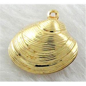 copper shell pendants, Golden plated, 19x18mm [FDOT02GP]
