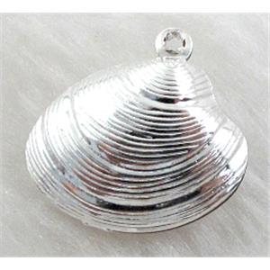 copper shell pendants, platinum plated, 19x18mm [FDOT02PP]