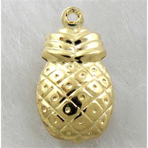 copper pineapple pendants, Golden plated, 10x18mm [FDOT04GP]