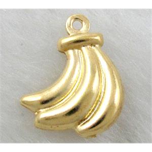banana pendants, copper, Golden plated, 12x16mm [FDOT05GP]