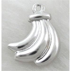banana, copper pendants, platinum plated, 12x16mm [FDOT05PP]