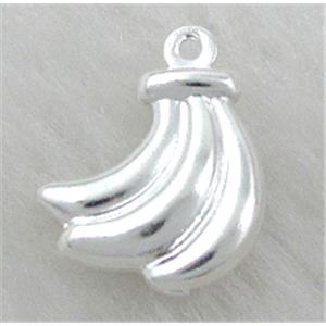 banana, copper pendants, Silver plated, 12x16mm [FDOT05SP]
