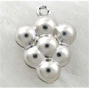 copper grape pendants, platinum plated, 11x15mm [FDOT06PP]