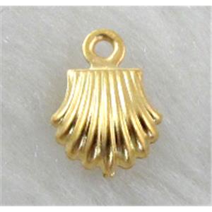 copper shell pendants, Golden plated, 7.5x10mm [FDOT08GP]