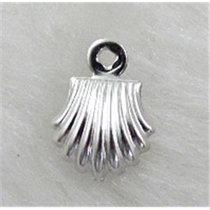 copper shell pendants, platinum plated, 7.5x10mm [FDOT08PP]