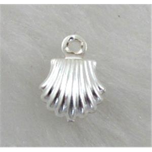 copper shell pendants, silver plated, 7.5x10mm [FDOT08SP]