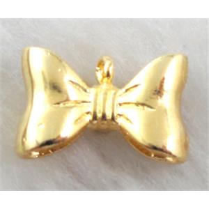 Golden plated copper bowknot pendant, 20x12mm, hole:3.5x7mm [FDOT23GP]