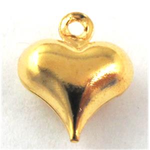 golden plated copper Heart Pendant, 9x11mm [FDOT24GP]