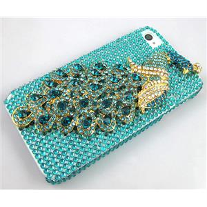 iPhone 4&4S Peacock Diamond Rainstone Case Cover, 63x116mm [FDPA03]