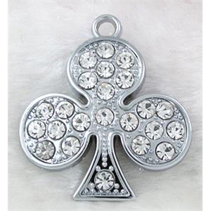 Platinum Plated Jewelry Pendant Enchase Rhinestone, 35x40mm [FDPDMM05]