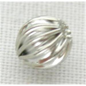 round corrugated beads, copper, platinum plated, 6mm dia [FDPPBALL006]