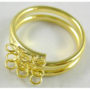 finger Ring Setting, copper, gold plated, 9eyes, 19mm dia,9 eyes [FDR02GP]