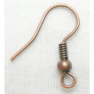 Earring Hook, red copper, iron, 18mm high [FDRC-HOOK-BIG]