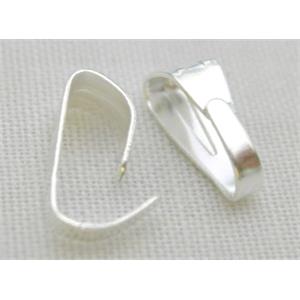 Hinge Bail for pendant, silver plated, copper, claw clasp, 3.5x7.5mm [FDSPCC001]