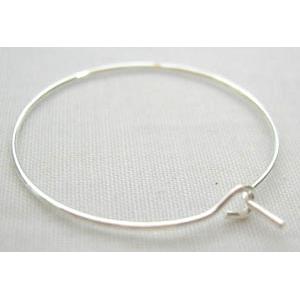 silver plated Earring Hoop, copper, 20mm dia, nickel free, lead free [FDSPER003-20MM]