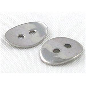 Chan Luu style buttons for wrap bracelets, platinum plated, 10x14mm [FDSRJZ01]