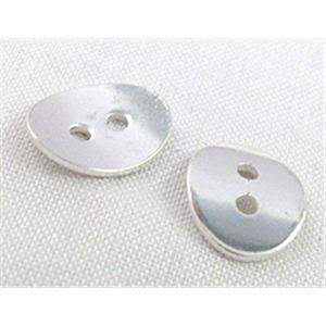 Chan Luu style buttons for wrap bracelets, silver Plated, 10x14mm [FDSRJZ02]