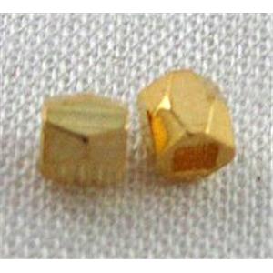 copper spacer tube bead, gold plated, 3mm dia, 1.5x1.5mm hole [FDSRJZ05]