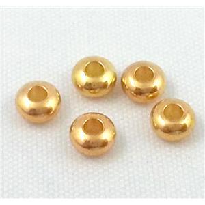 copper rondelle spacer beads, gold plated, approx 4mm dia [FDSRJZ08-4MM]