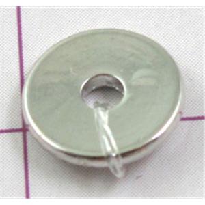 copper spacers beads, disc, platinum plated, approx 10mm dia, 2mm hole [FDSRJZC858-10MM]