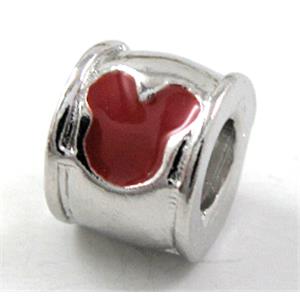 stopper beads, enamel, screw, alloy, 9mm dia, hole:4mm, screw [FDSTY-AD18693PPL]