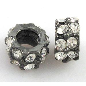 alloy bead with rhinestone, 10mm, 5mm hole [FDSTY1318]