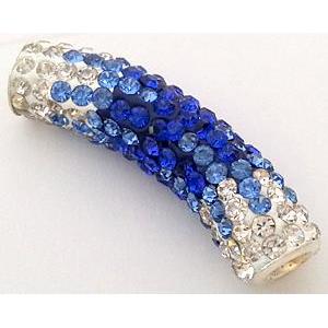 bracelet bar, copper, fimo tube with rhinestone, 10x35mm, approx 4.5mm hole [FDSTY1436]