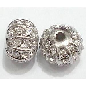 copper bead with mideast rhinestone, approx 8x10mm [FDSTY1519]