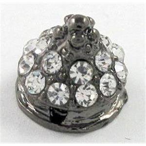 alloy bead with mideast rhinestone, black, 8mm [FDSTY1526-8MM]
