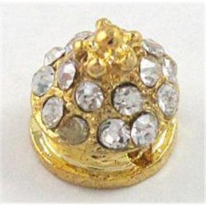 alloy bead with mideast rhinestone, gold, 8mm [FDSTY1527-8MM]