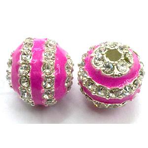 enamel alloy beads, rhinestone, 12mm dia, 2.5mm hole [FDSTY153]