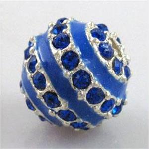 enamel alloy beads, rhinestone, 12mm dia, 2.5mm hole [FDSTY154]