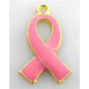 cancer awareness ribbon, enamel alloy pendant, 15x25mm [FDSTY1541]