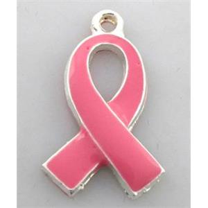 cancer awareness ribbon, enamel alloy Pendant, 15x25mm [FDSTY1542]
