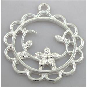 alloy pendants, silver plated, 40mm dia [FDSTY1553]