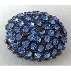 bracelet bar, alloy bead with rhinestone, flat, 12x16mm [FDSTY1573]