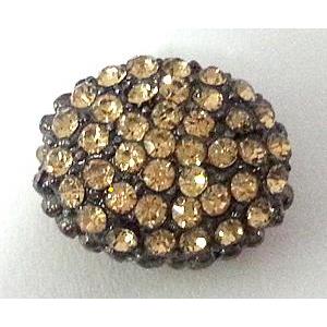 bracelet bar, alloy bead with rhinestone, flat, 12x16mm [FDSTY1574]