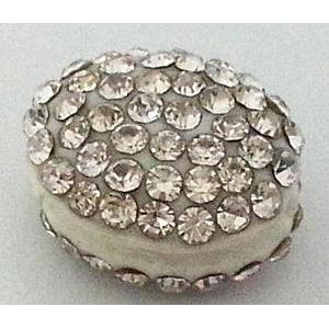 bracelet bar, resin bead with rhinestone, flat, 12x16mm [FDSTY1578]