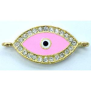 eyes bracelet bar, enamel alloy with Rhinestone, gold, approx 16x35mm [FDSTY158]