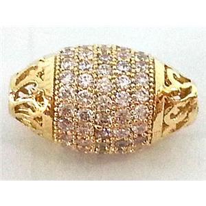 Bracelet bar, copper bead with zircon, 10x16mm [FDSTY1655]