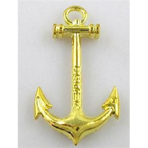 anchor charm, alloy pendant, gold, 20x35mm [FDSTY1680]