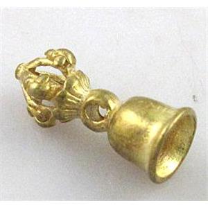 copper bell charm bead, brass, approx 6x17mm [FDSTY1737]