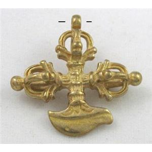 copper Phurba pendant, brass, approx 24x25mm [FDSTY1739]